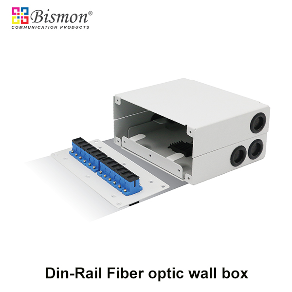 DIN-Rail 12 Core Wall Box fiber optic with 12xSC-simplex Single-mode